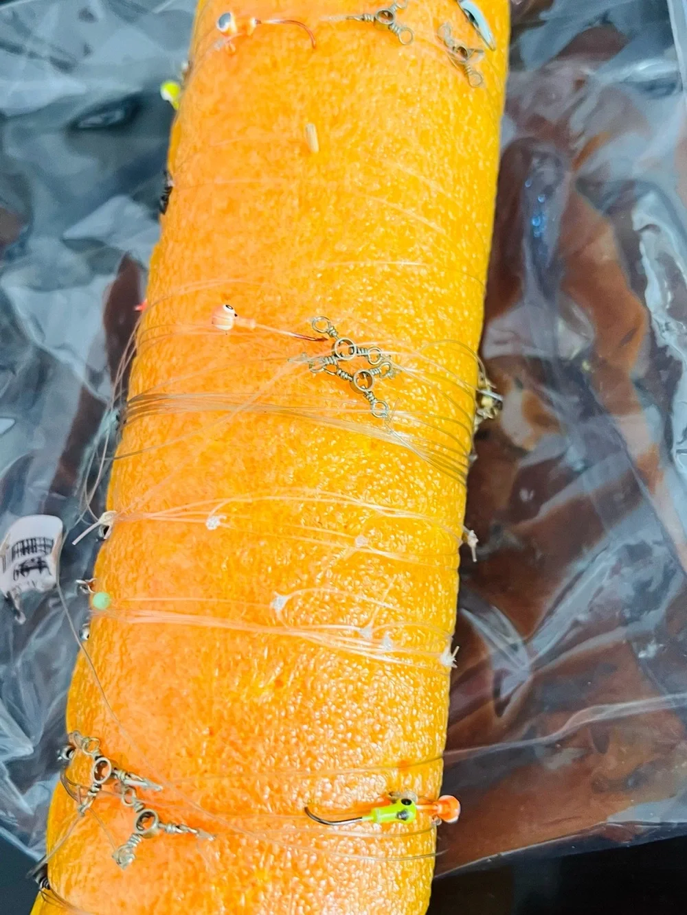 Orange Fish Hook Rig Foam Holder - Unbranded